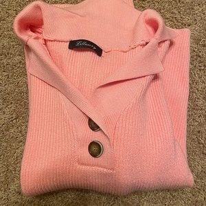 Women's Snap-Buttons Foldover Collar Henley Knitted Pullover Sweater Tops